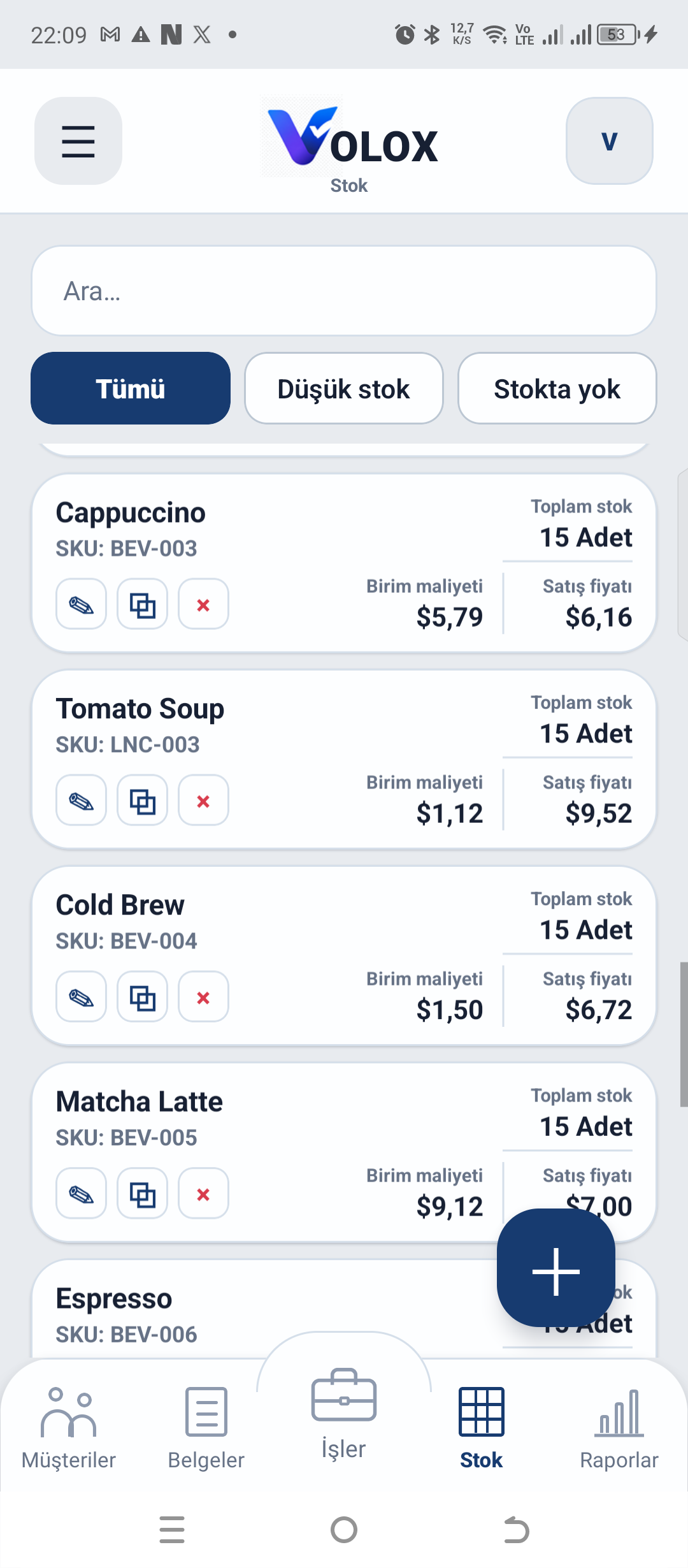 Inventory list